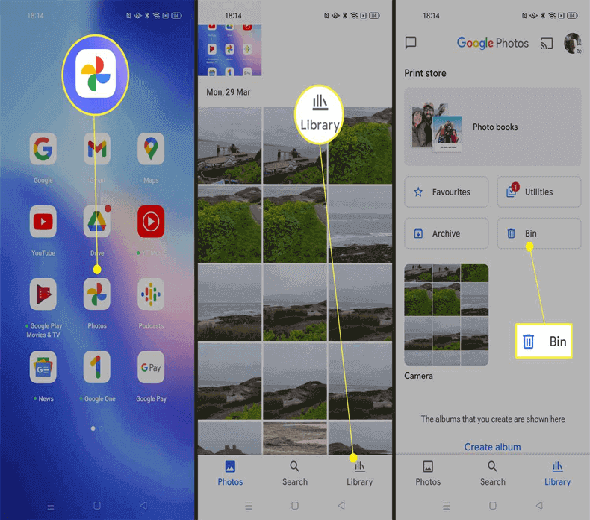 how to restore deleted media files on Android