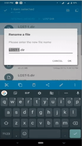 recover LOST.DIR files on Android