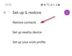 Android contacts recovery