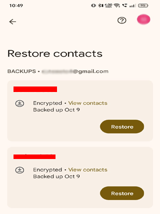 Nokia contacts recovery