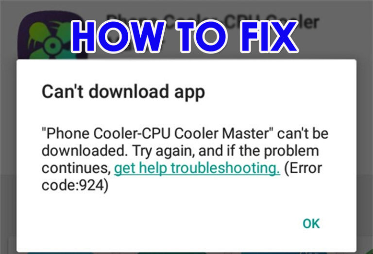 Fix Error 924 In Google Play Store