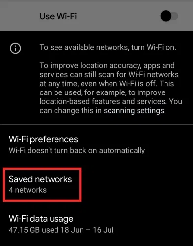 el punto de acceso dejó de funcionar en Android