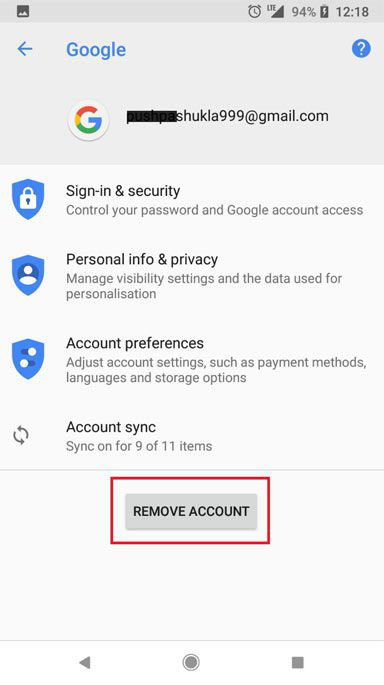 how do i reset my google play store account