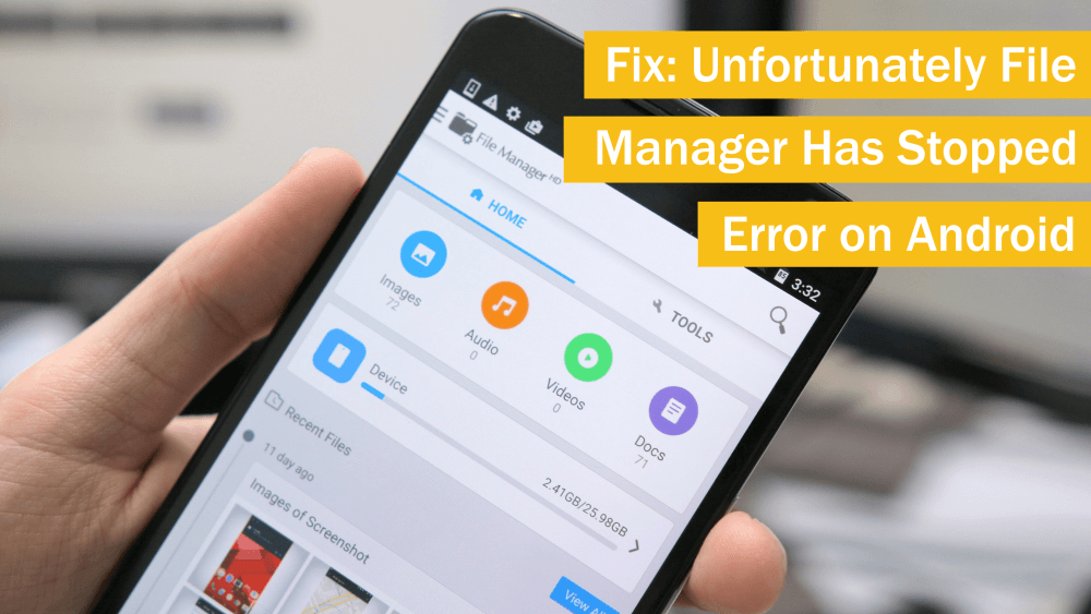 Unfortunately File Manager has stopped error