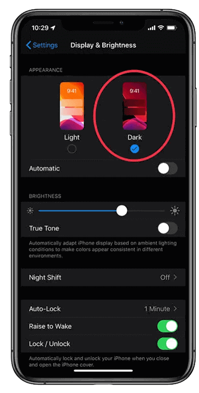 turn on dark mode in Snapchat