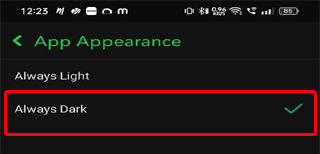 enable dark mode on Snapchat