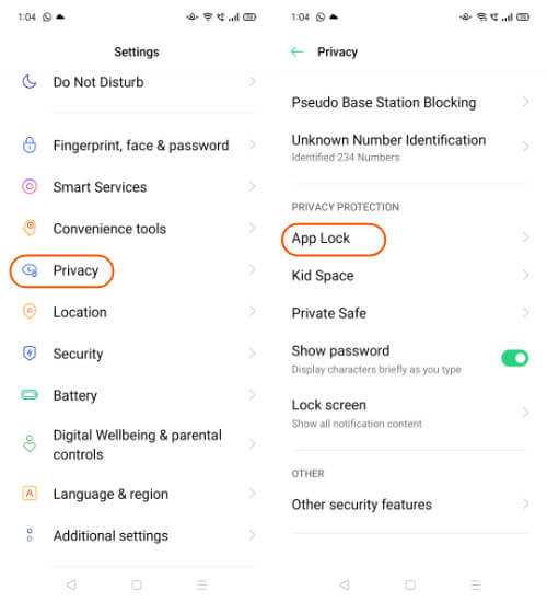 Hide app Using oppo phoneLauncher