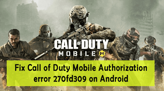 Call of Duty Mobile Authorization error 270fd309