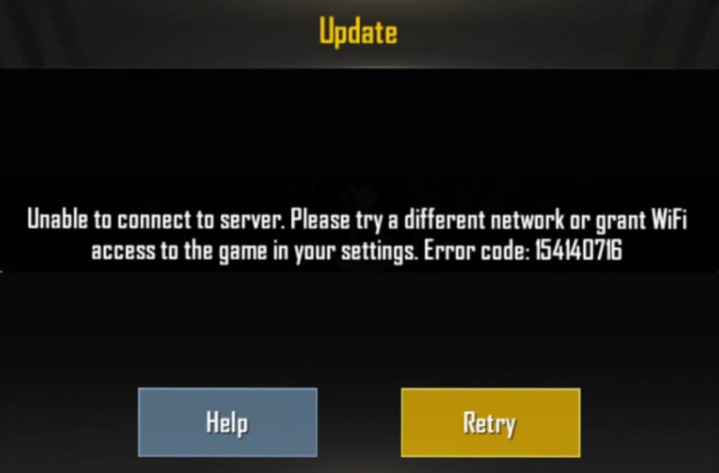 PUBG Mobile error messages on Android