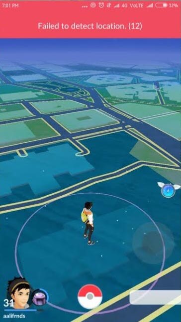 Pokemon GO Failed to detect location