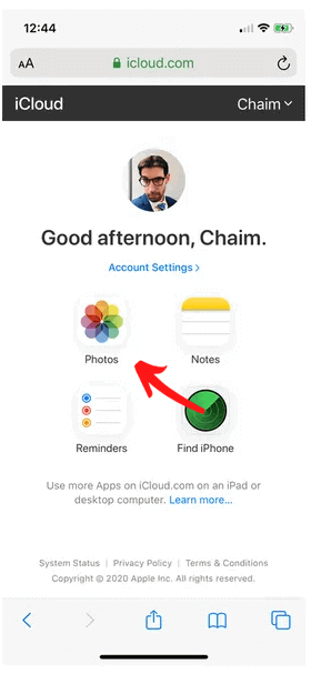access iCloud photos on Android phone
