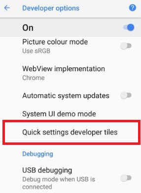 Quick settings developer tiles