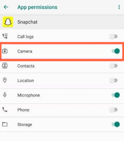 Snapchat camera not working black screen issue