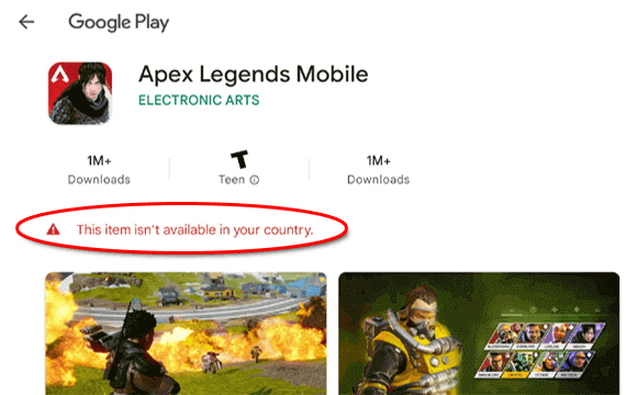 Apex Legends Mobile not available in your region