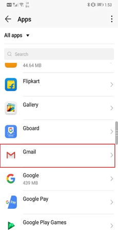 gmail issues on the Android