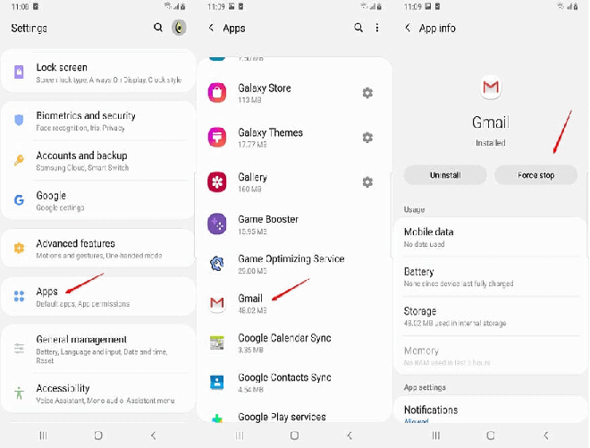 gmail notification not working on Android