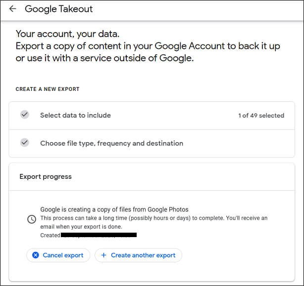 Google Prepares Data in Google Takeout