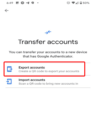 how to transfer Google Authenticator to new phone