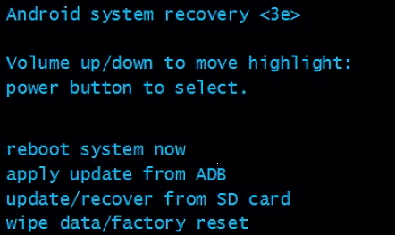 Android system recovery <3e>” Error