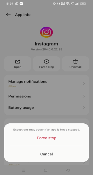 fix Instagram not loading pictures