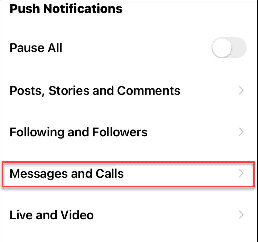 Toggle Off Instagram Message Notifications