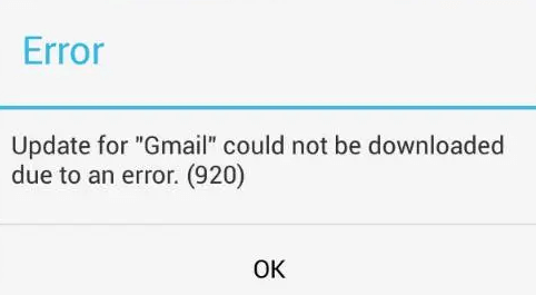 Google Play Store error 920