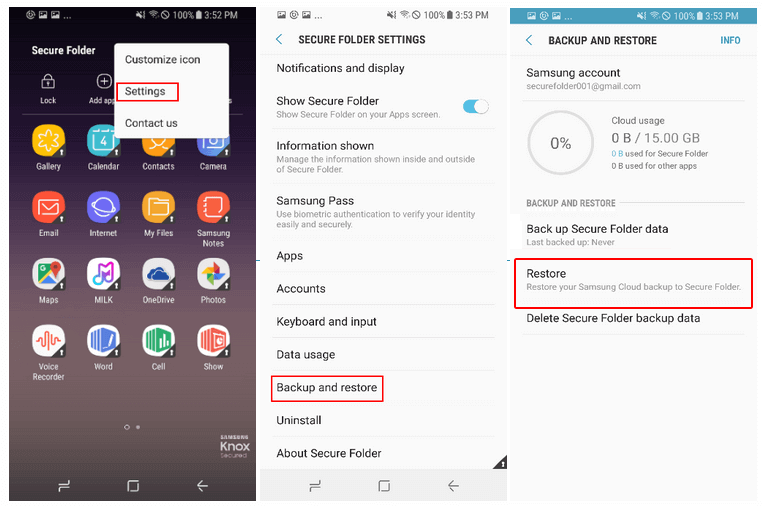 recover photos from secure folder Samsung