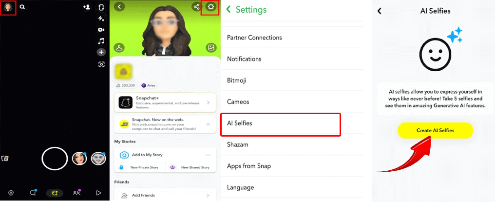 Take AI Selfies on Snapchat