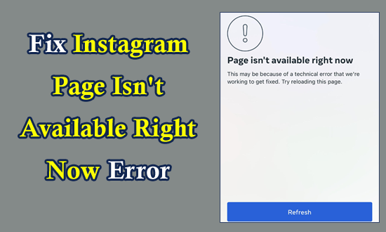 Instagram Page Isn't Available Right Now