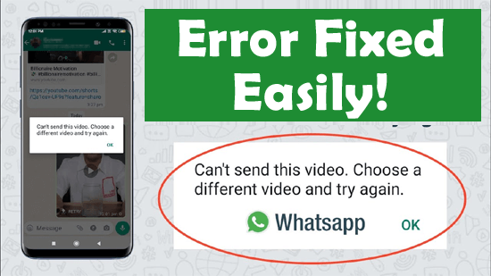 WhatsApp Can't Send This Video Error