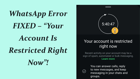 Your Account Is Restricted Right Now